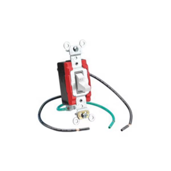 Toggle Switch 20A 120 277V Sp Tgl Sw Leaded Wht, Leviton, Mfr#: 1243-W